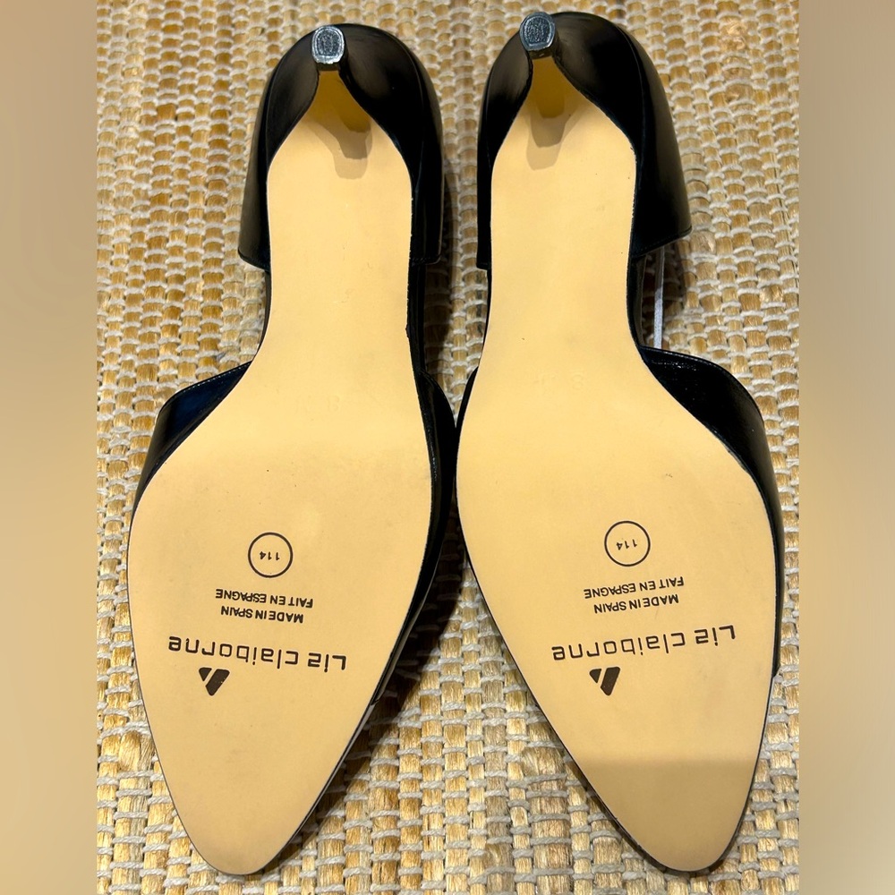 NWOT LIZ CLAIBORNE s8 blk/whte kitten heels Beautiful & new! 2.25” heel Leather - Picture 6 of 6